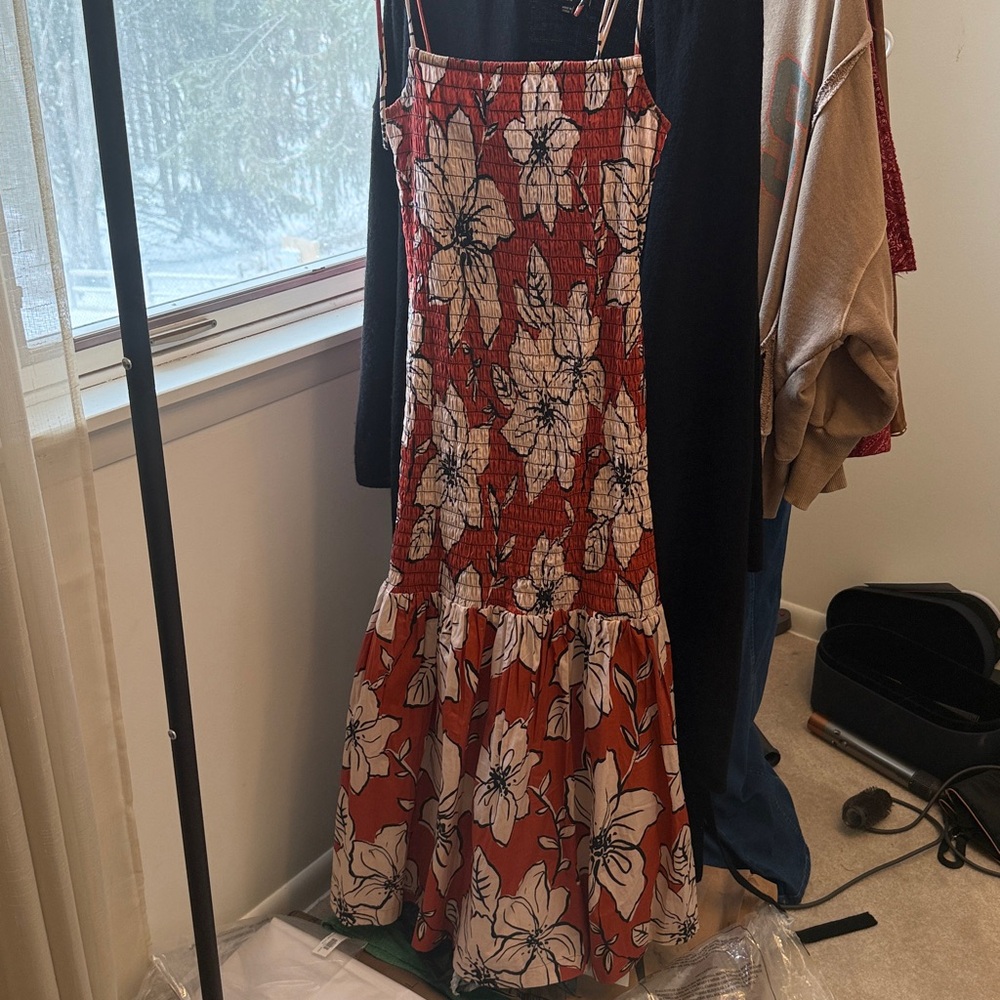 NWT Anthropologie Dhruv Kapoor Smocked Flounce-Hem Dress - Picture 9 of 12